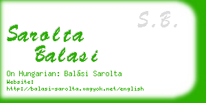 sarolta balasi business card